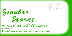 zsombor szorat business card